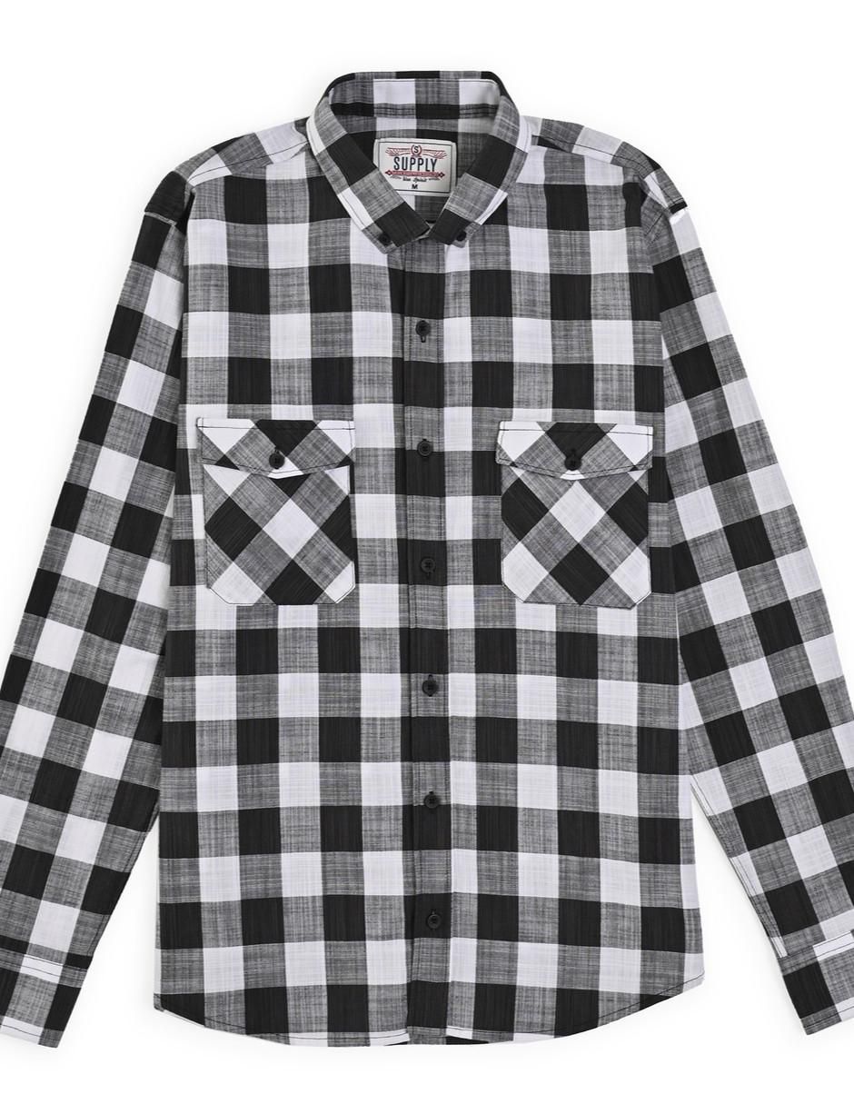 Camisa casual de algodón manga larga para hombre 7