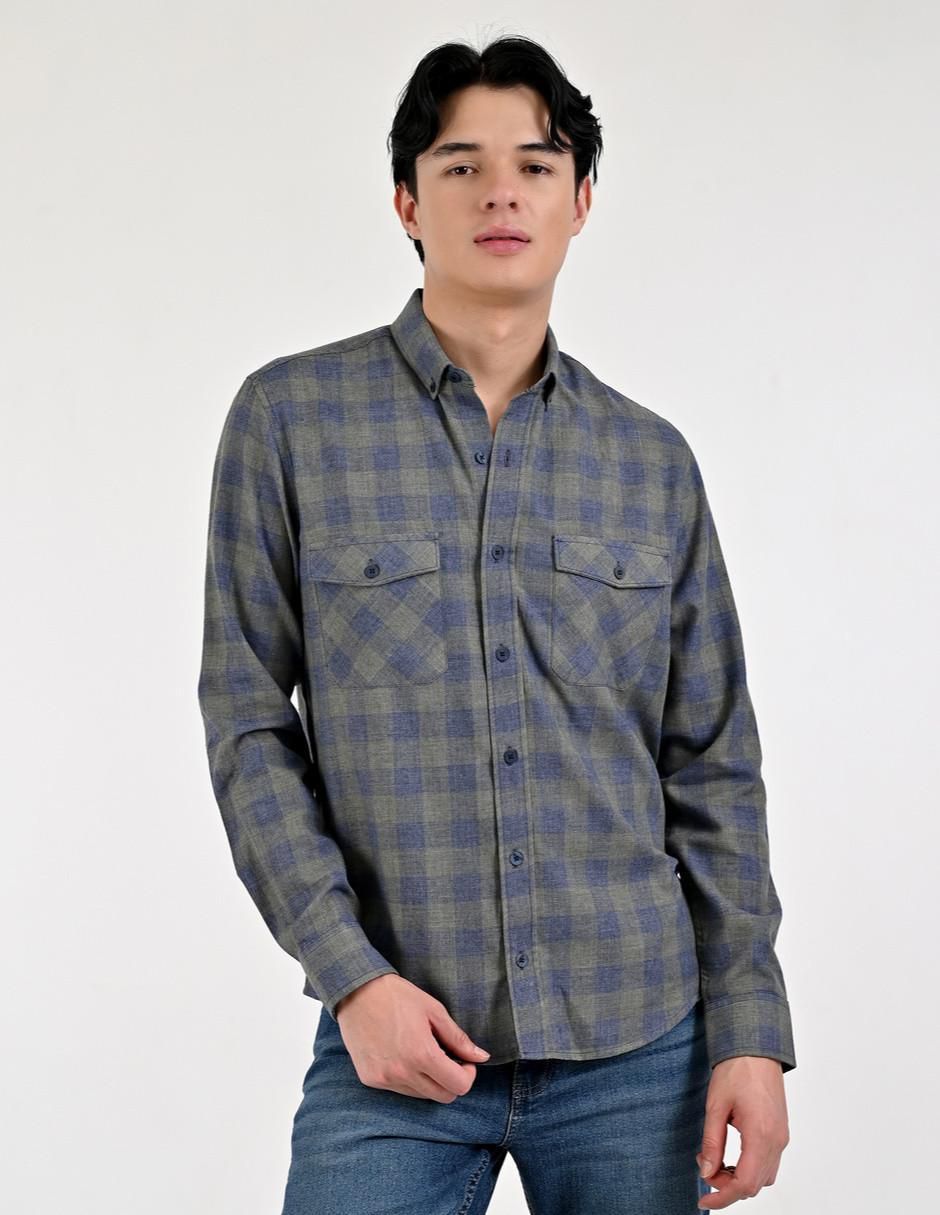Camisa casual manga larga para hombre