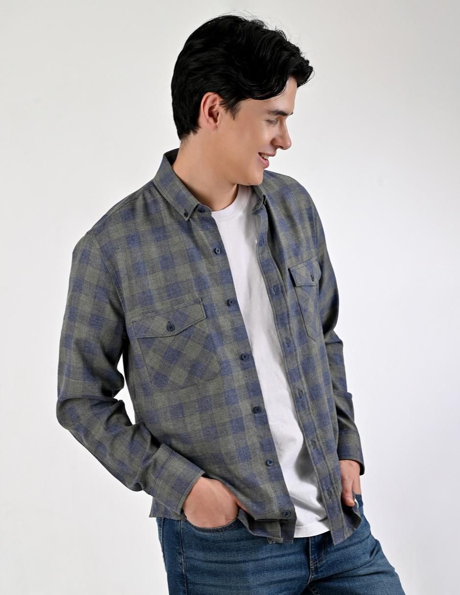 Camisa casual manga larga para hombre 3