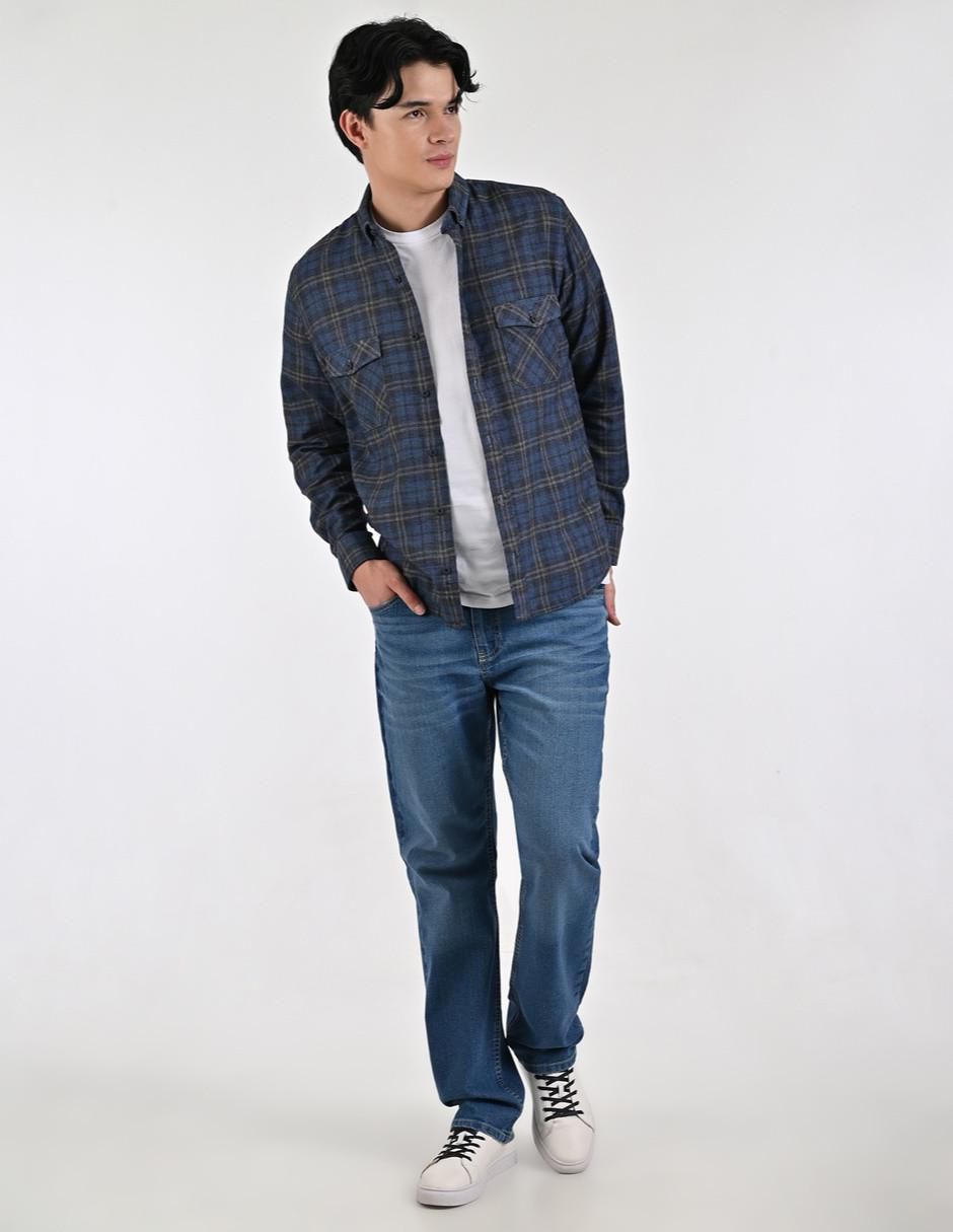 Camisa casual manga larga para hombre 5