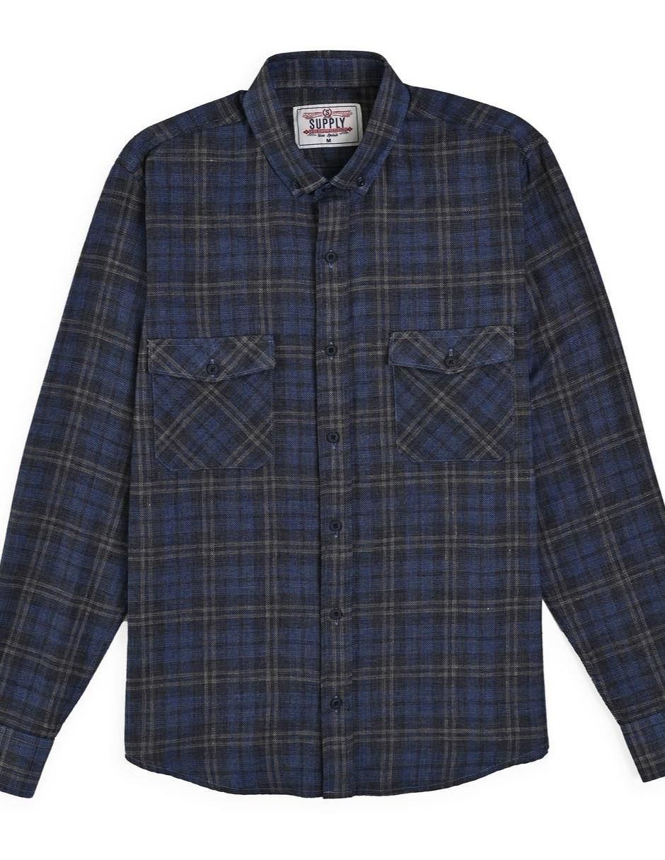 Camisa casual manga larga para hombre 6