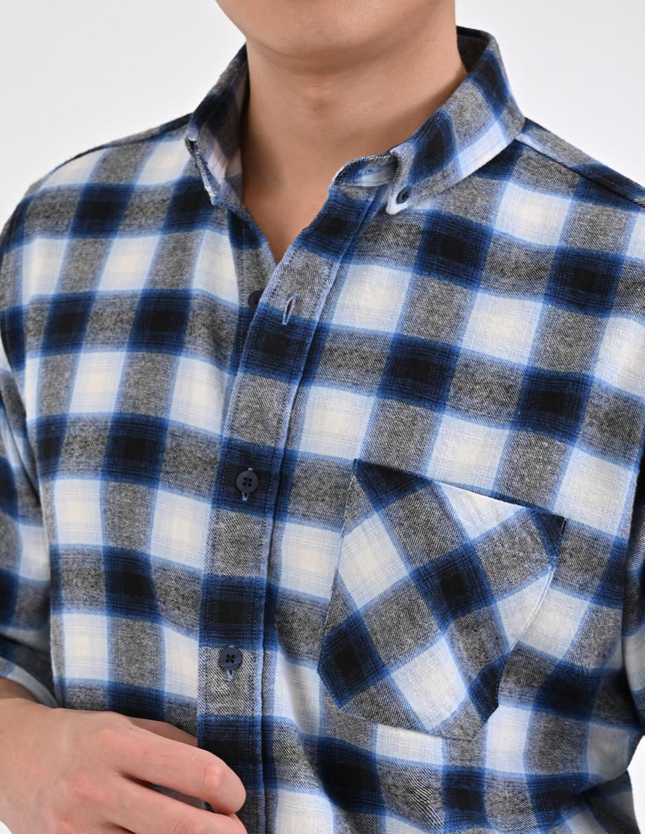 Camisa casual de algodón manga larga para hombre 5
