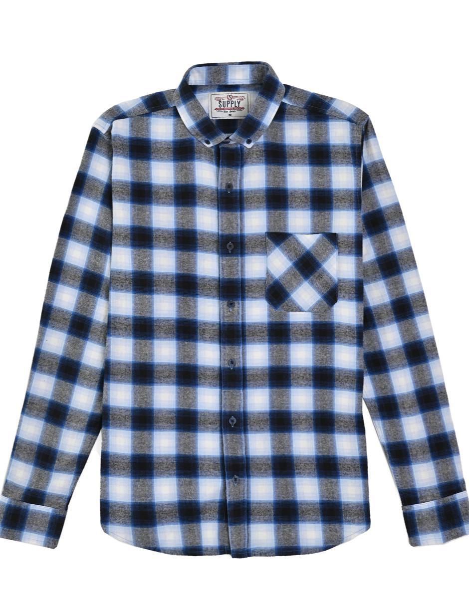 Camisa casual de algodón manga larga para hombre 8