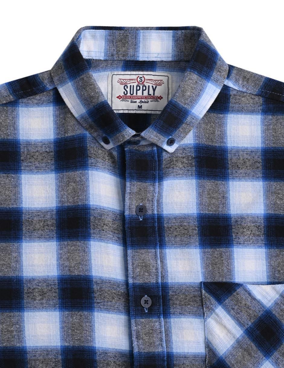 Camisa casual de algodón manga larga para hombre 9