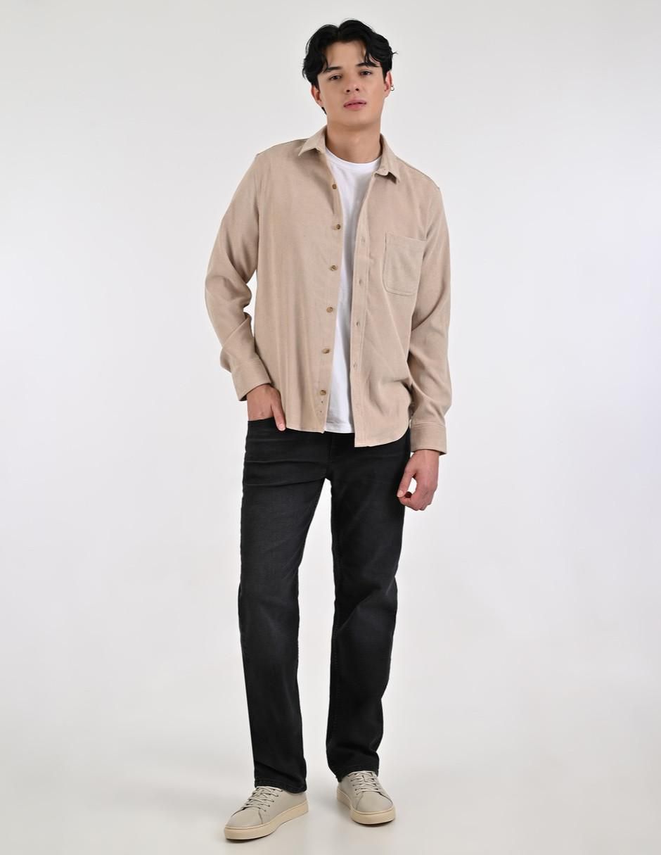 "camisa/sobrecamisa" casual supply "de" (si aplica) mezcla de materiales "manga" larga "para hombre"