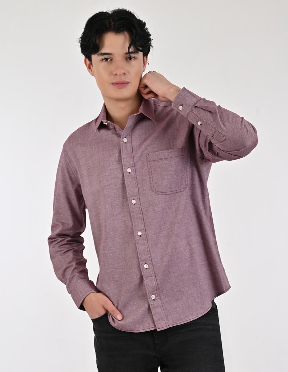 "camisa/sobrecamisa" casual supply "de" (si aplica) algodón "manga" larga "para hombre"