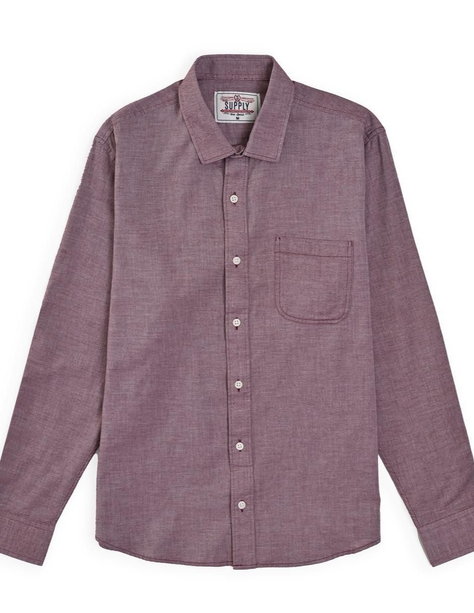 "camisa/sobrecamisa" casual supply "de" (si aplica) algodón "manga" larga "para hombre"