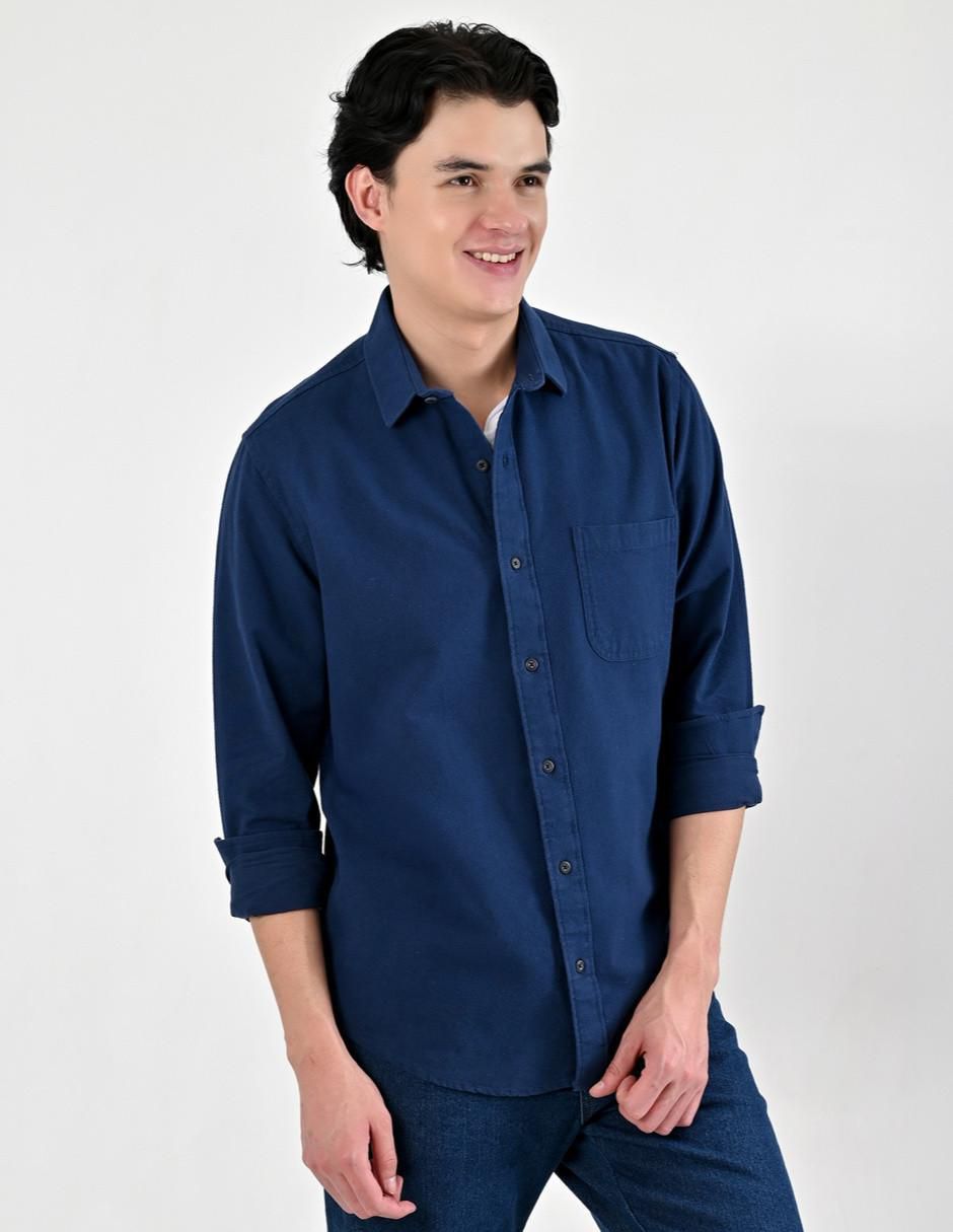 Camisa casual Supply de algodón manga larga para hombre 3