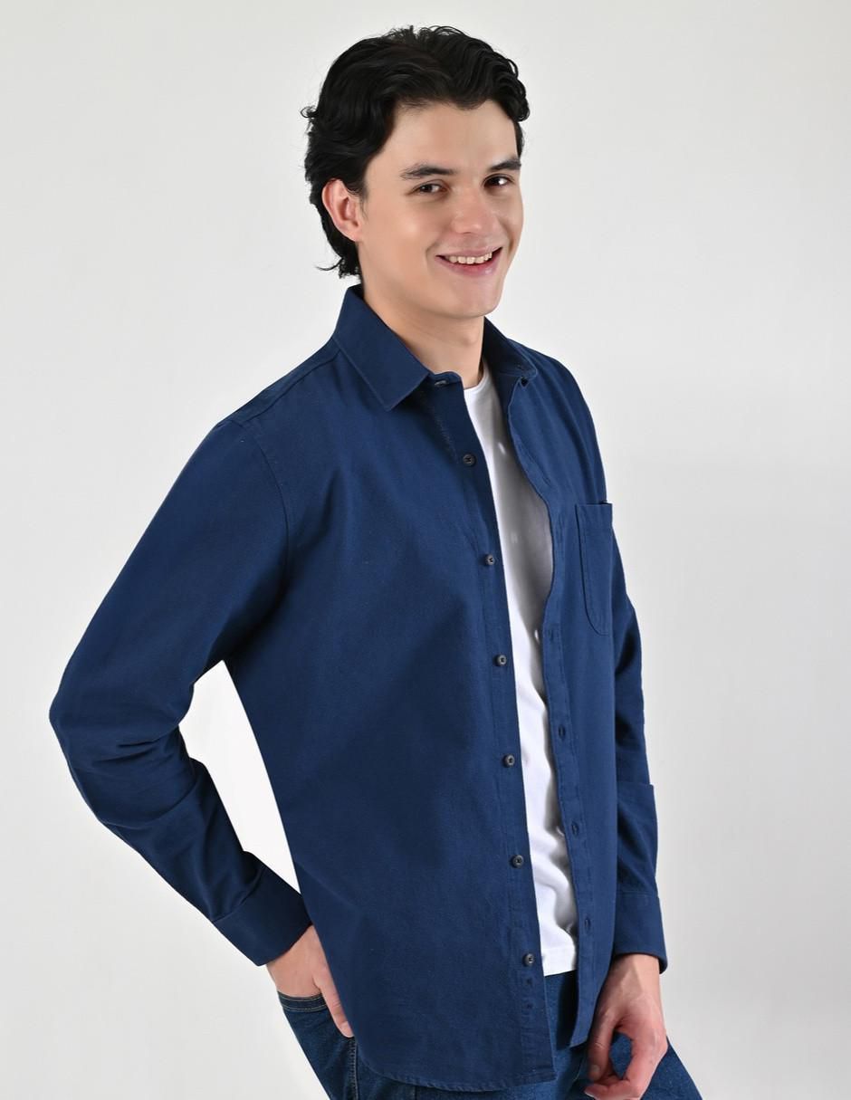 Camisa casual Supply de algodón manga larga para hombre 4