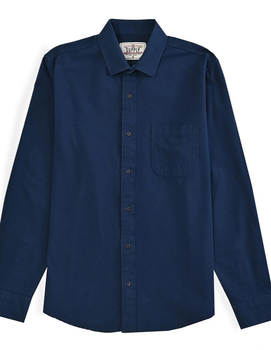 Camisa casual Supply de algodón manga larga para hombre 7