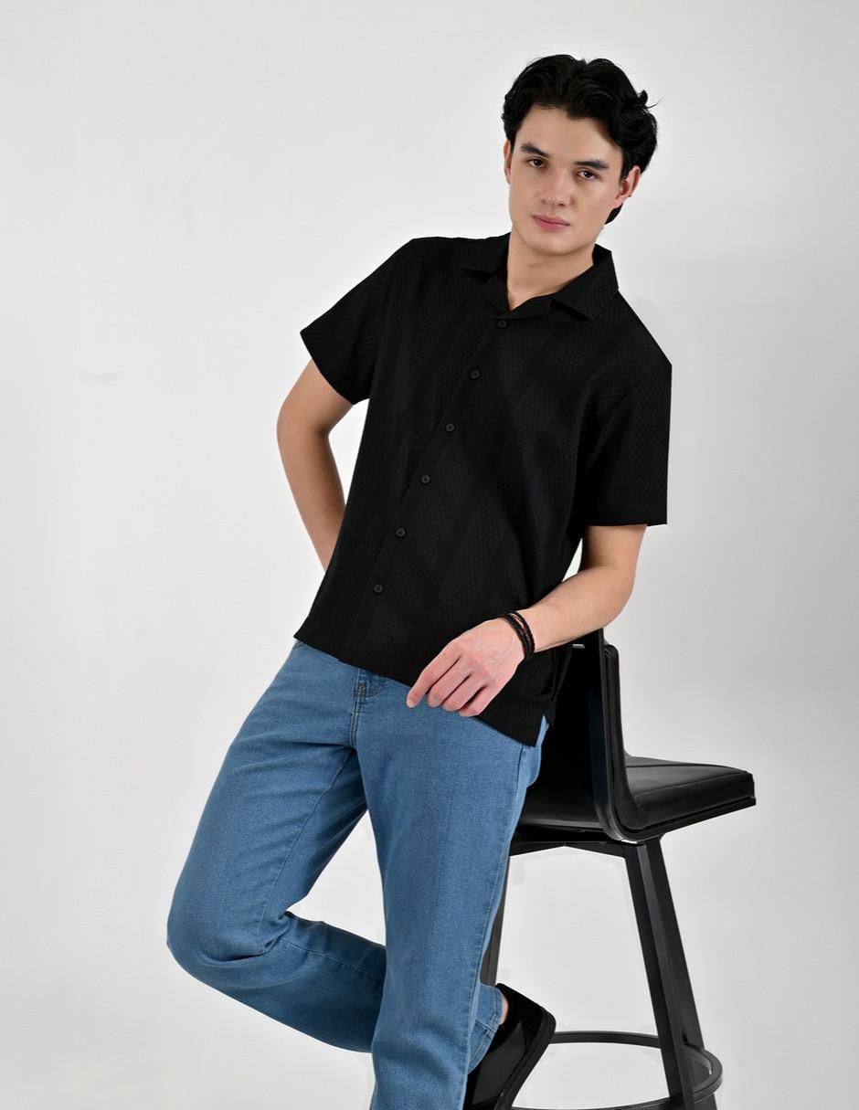 Camisa casual de algodón manga corta para hombre 7