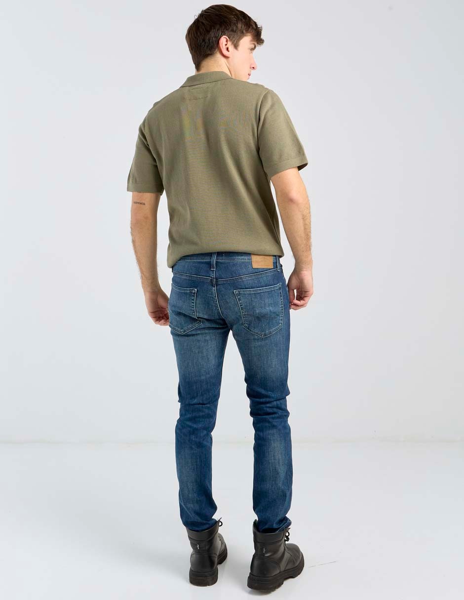 Jeans straight deslavado para hombre 2