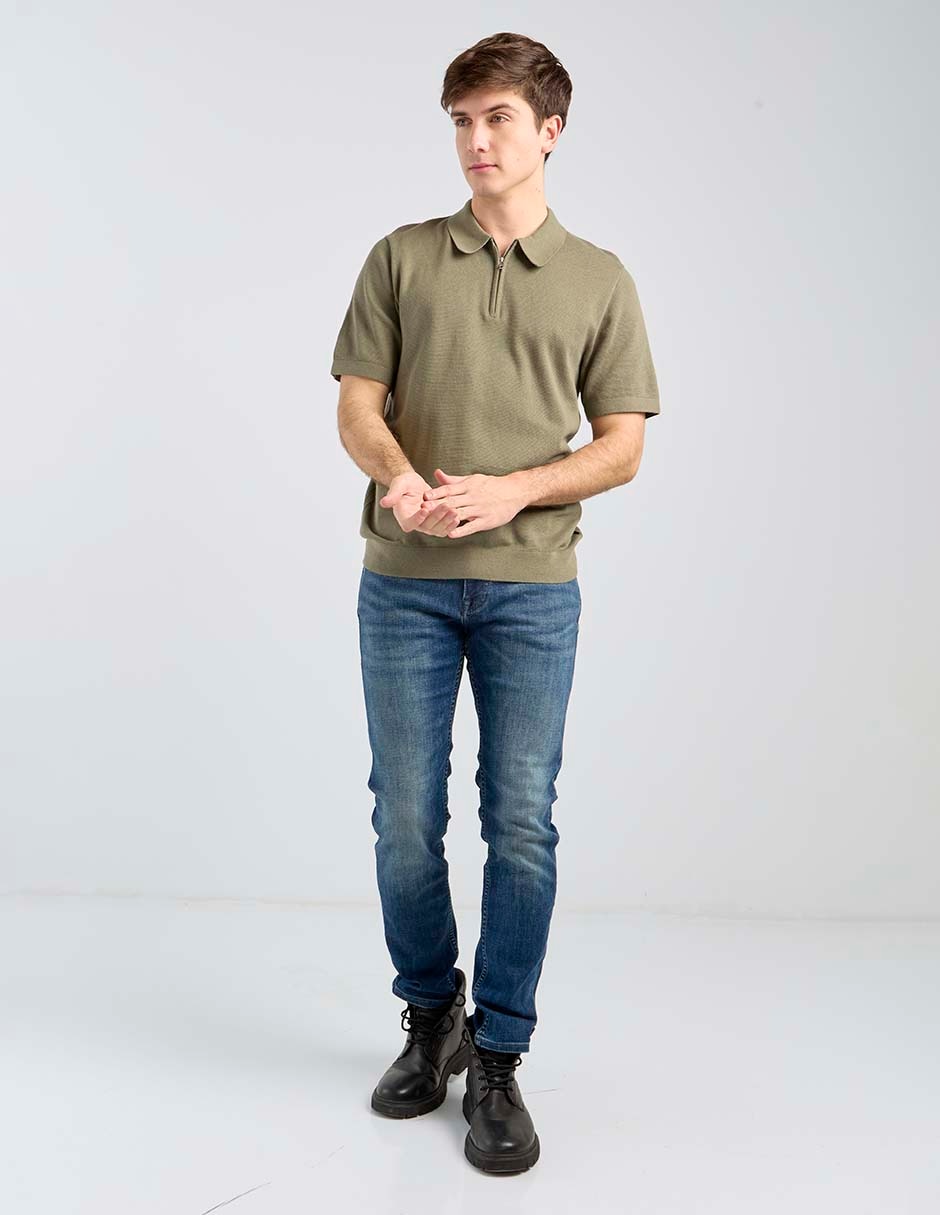 Jeans straight deslavado para hombre 3