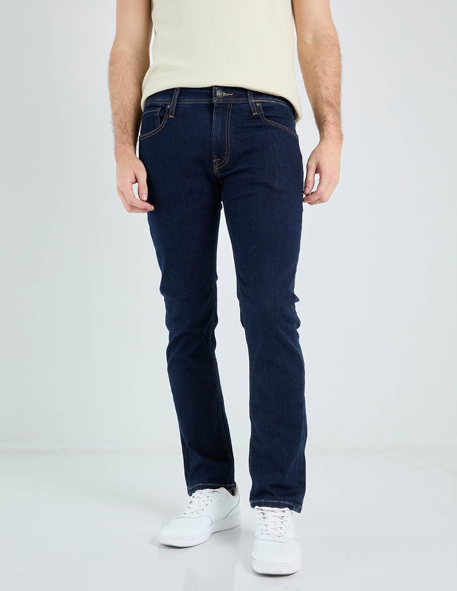 Jeans slim lavado obscuro para hombre