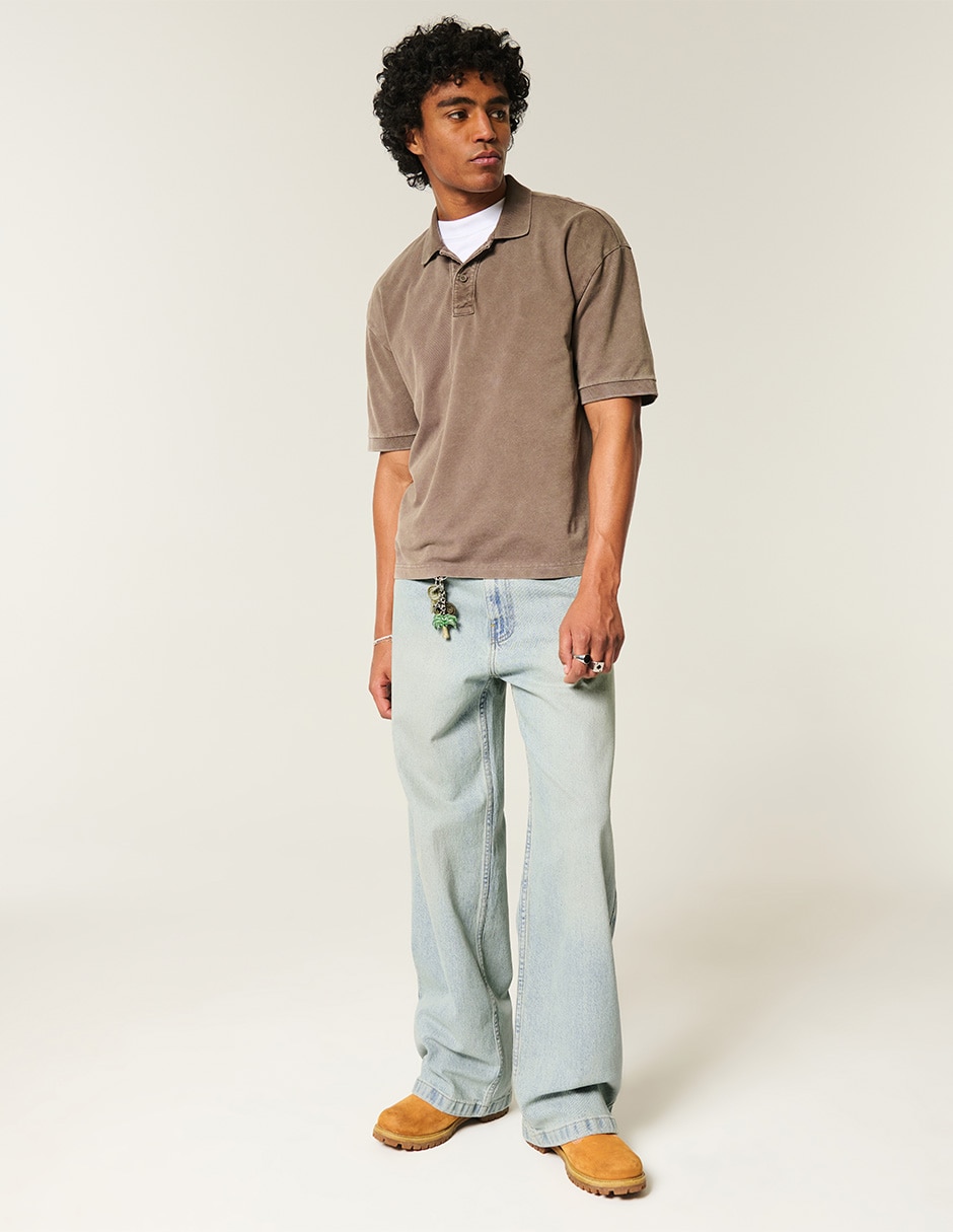 Jeans baggy Ki331-5250-280 lavado claro para hombre 2