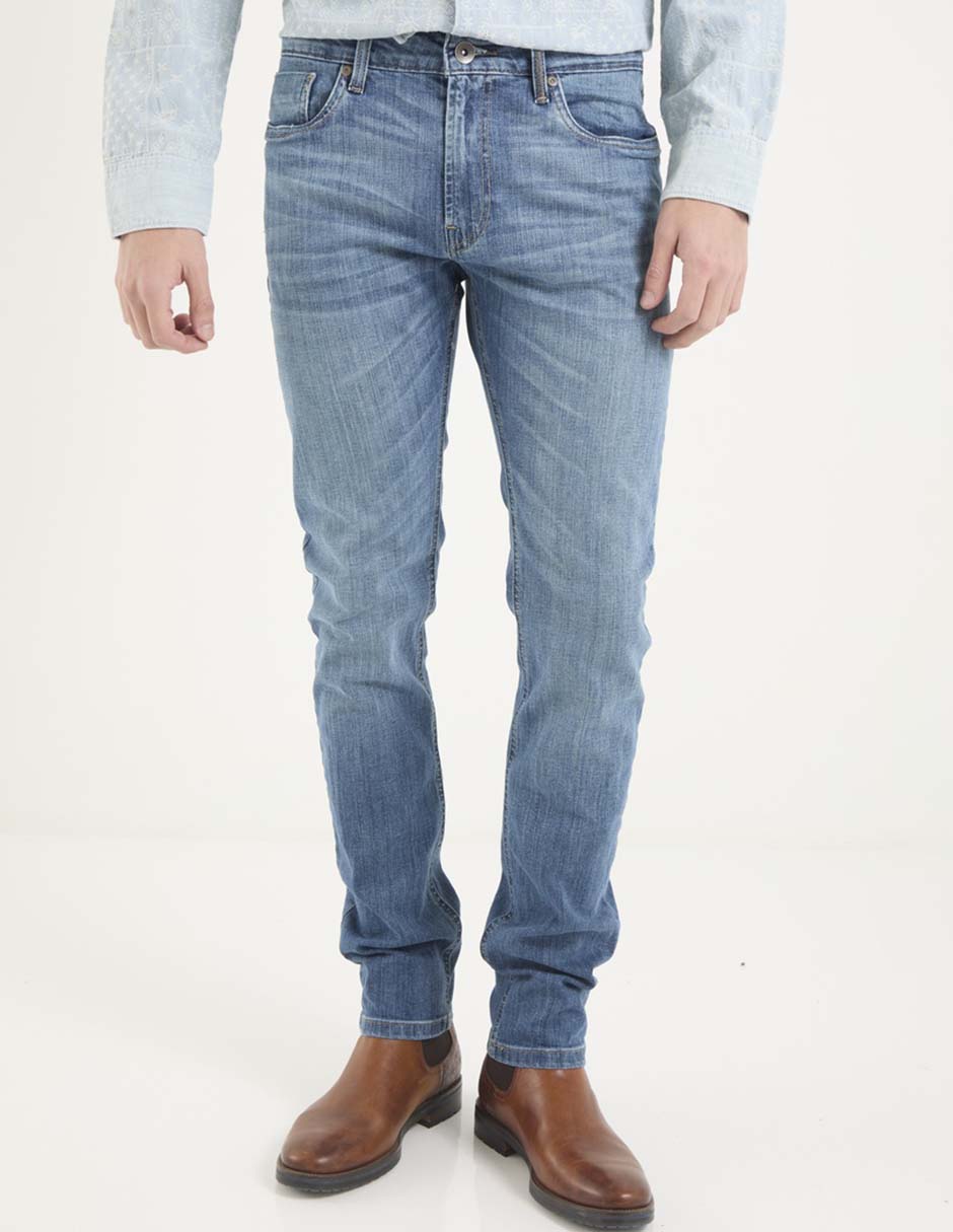 Jeans slim deslavado para hombre