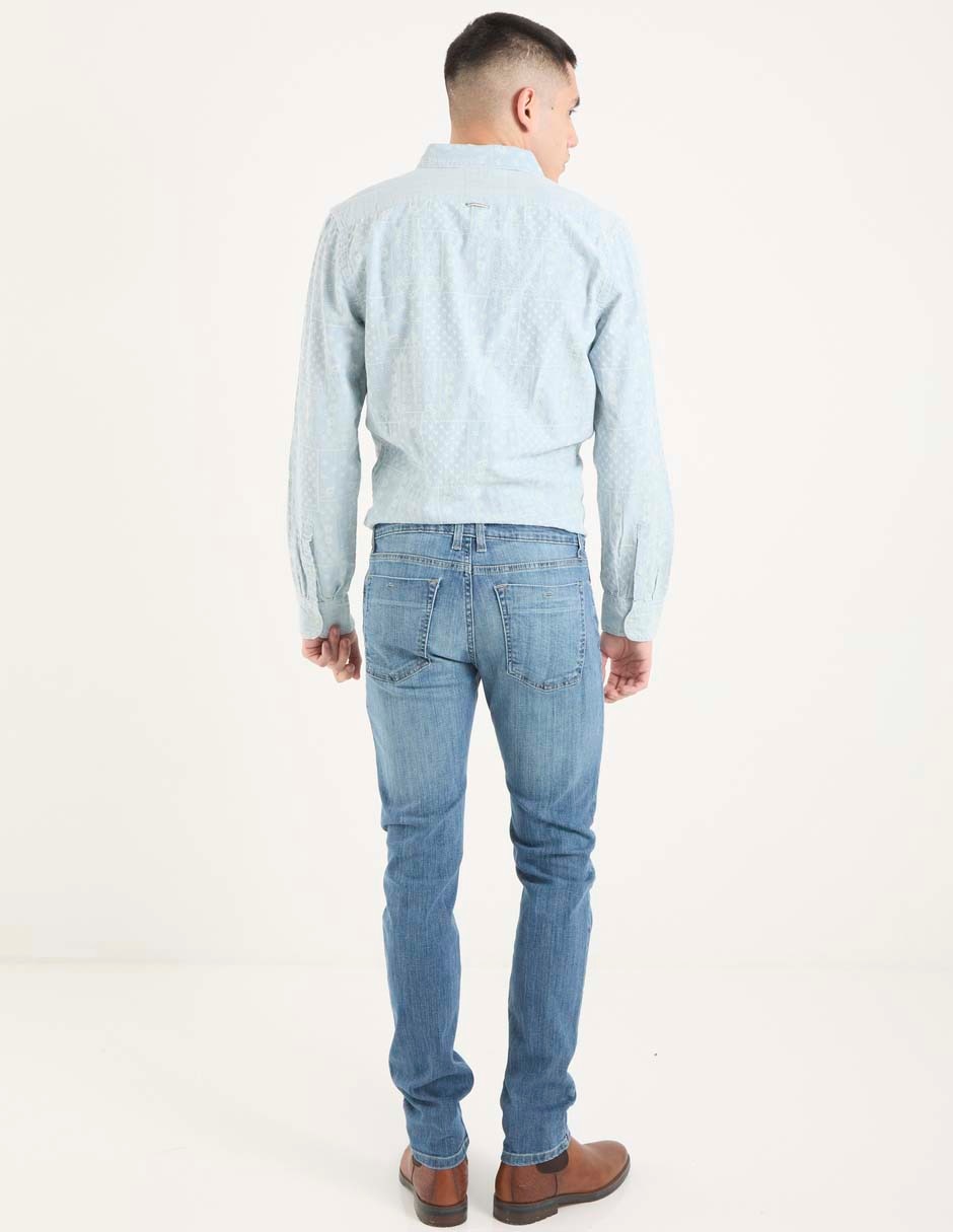 Jeans slim deslavado para hombre 2