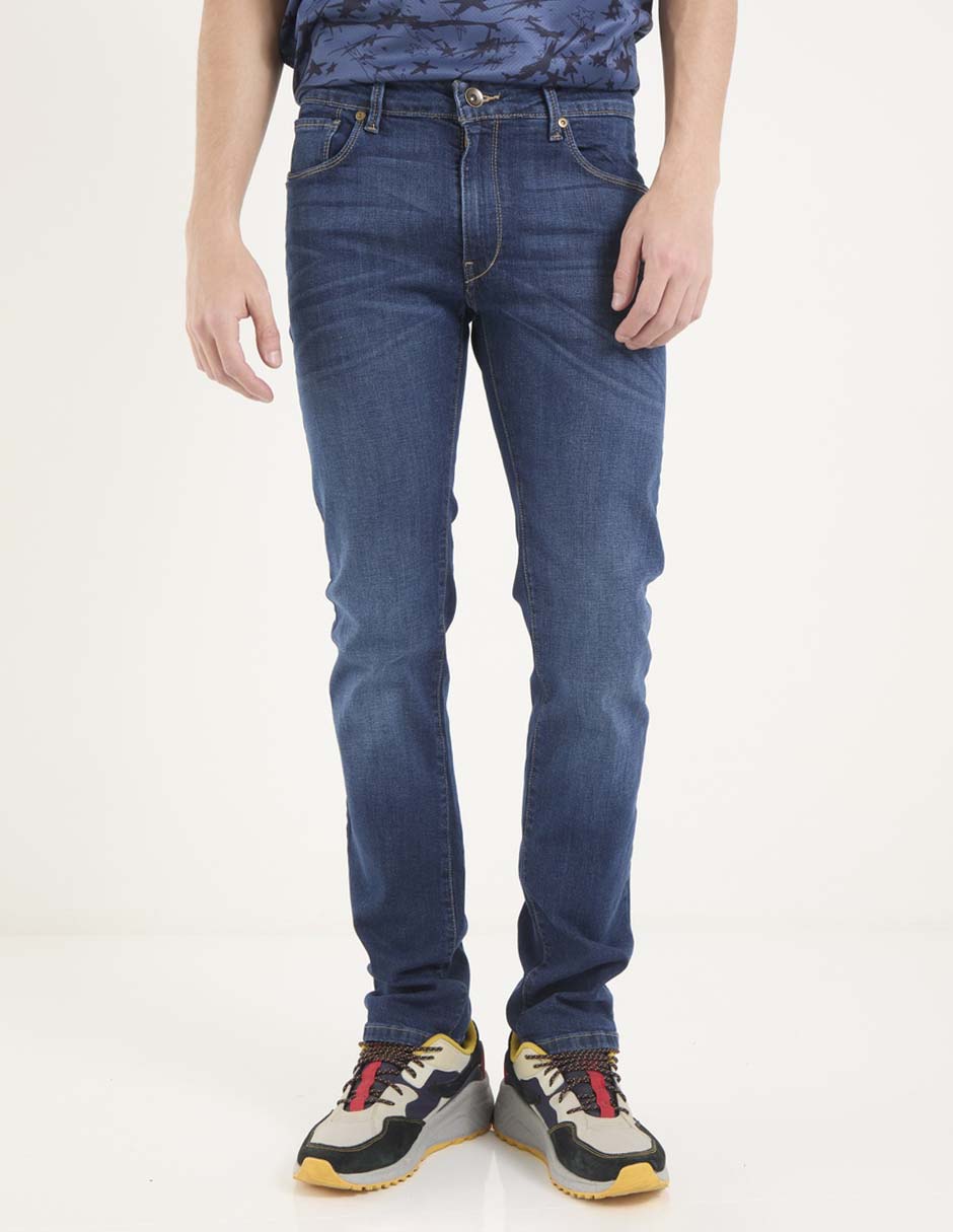 Jeans slim deslavado para hombre