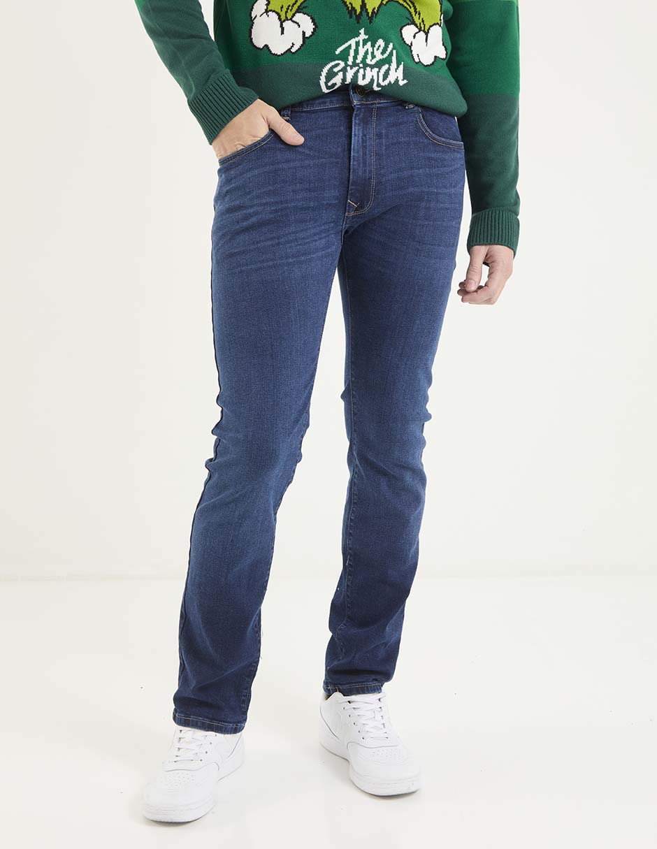 Jeans slim deslavado para hombre