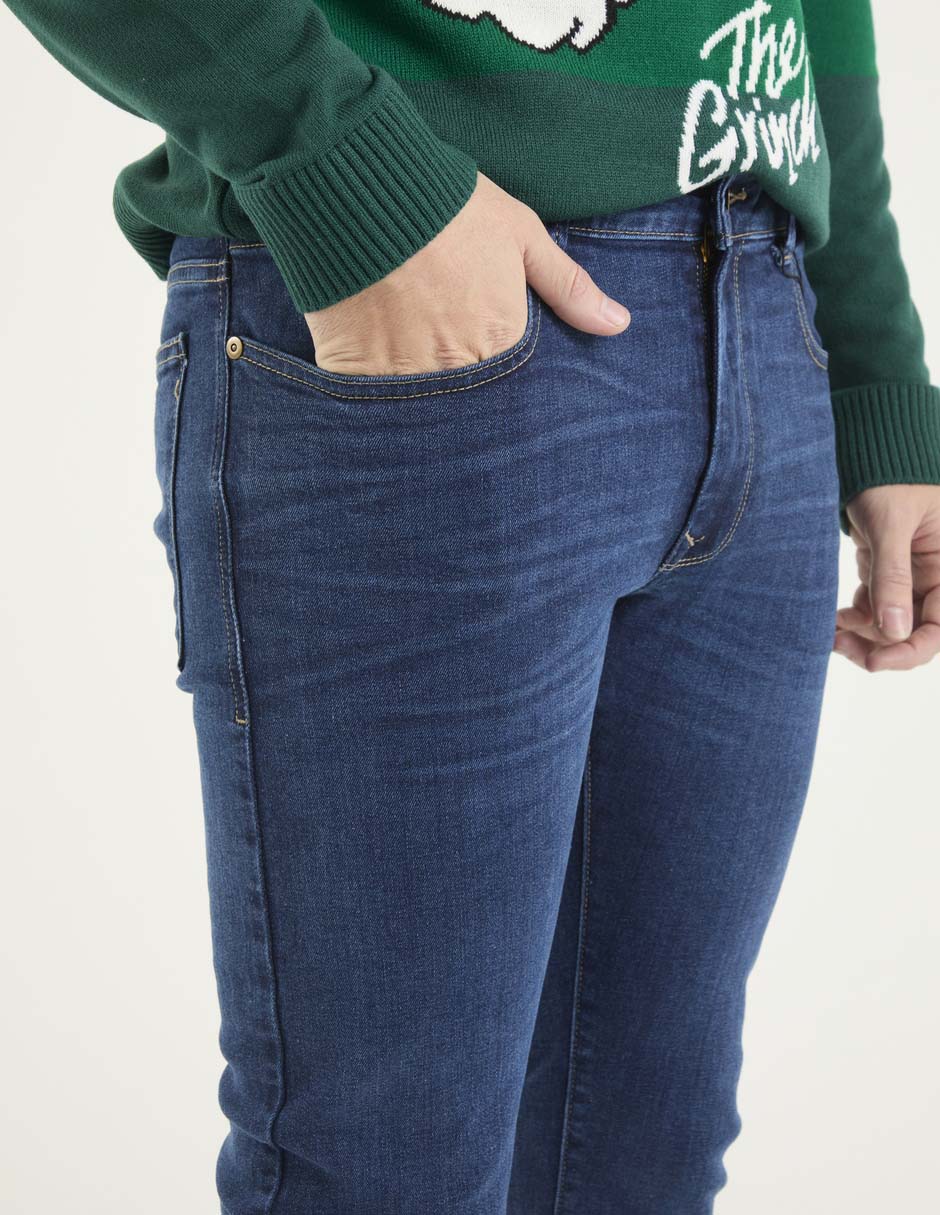 Jeans slim deslavado para hombre 4