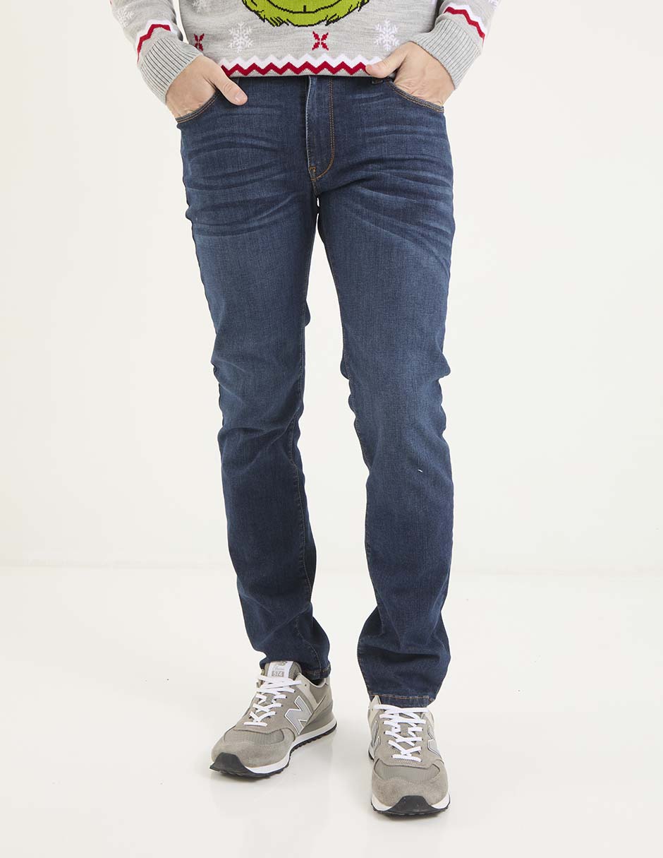 Jeans slim deslavado para hombre