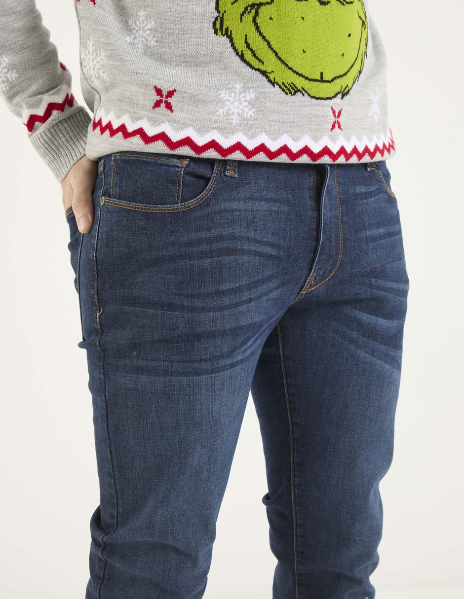 Jeans slim deslavado para hombre 4