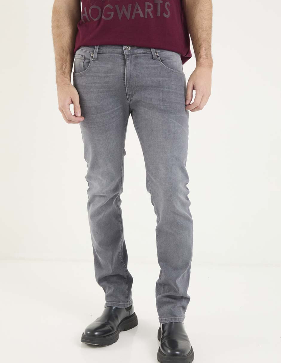 Jeans slim deslavado para hombre