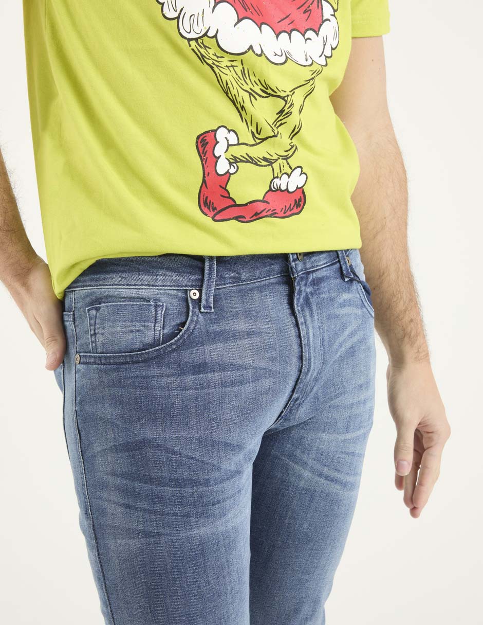 Jeans slim deslavado para hombre 4