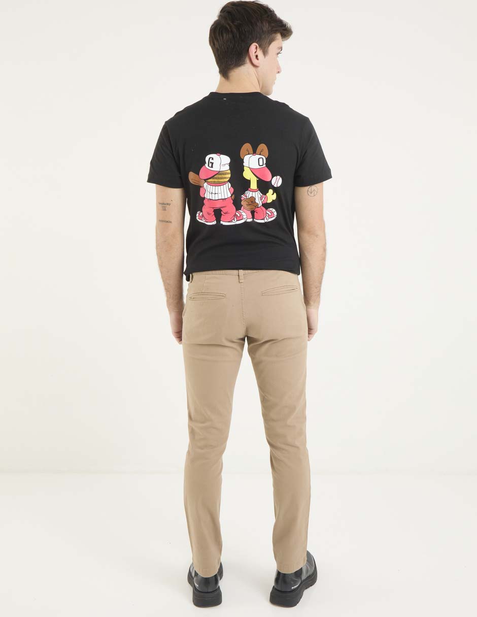 Pantalón casual chino slim de algodón para hombre 2