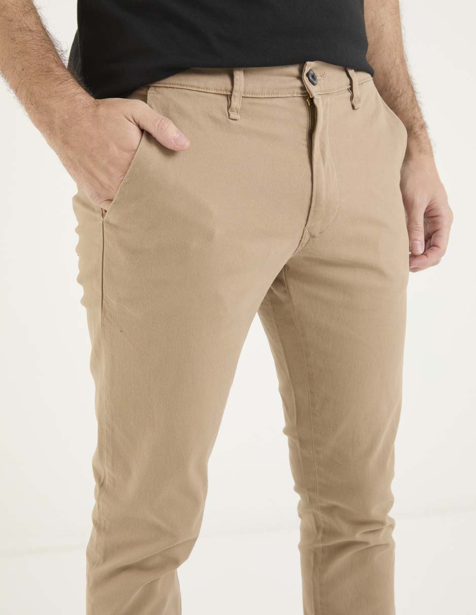 Pantalón casual chino slim de algodón para hombre 4