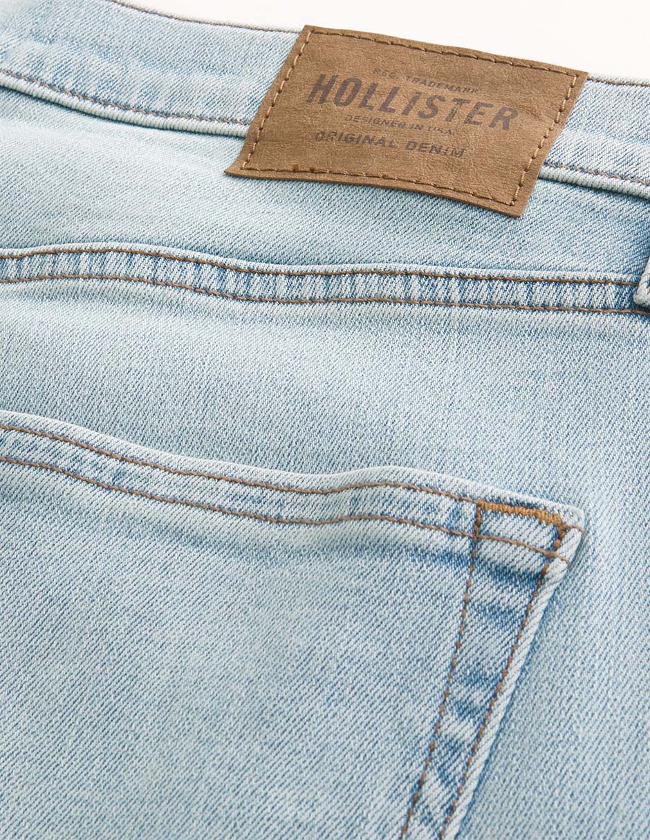 Jeans straight lavado claro para hombre 2