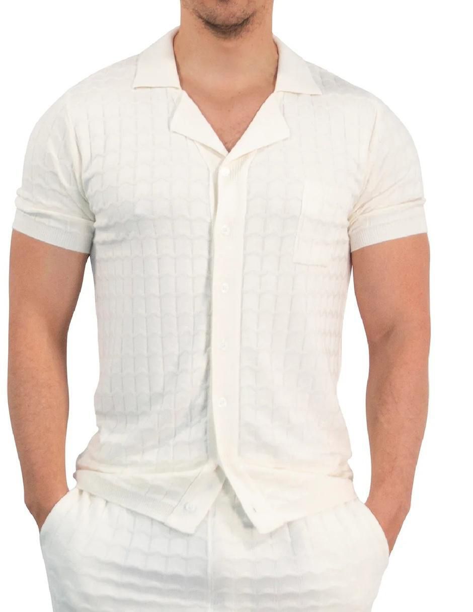 Camisa casual de bambú manga corta para hombre Camisa casual de bambú manga corta para hombre
