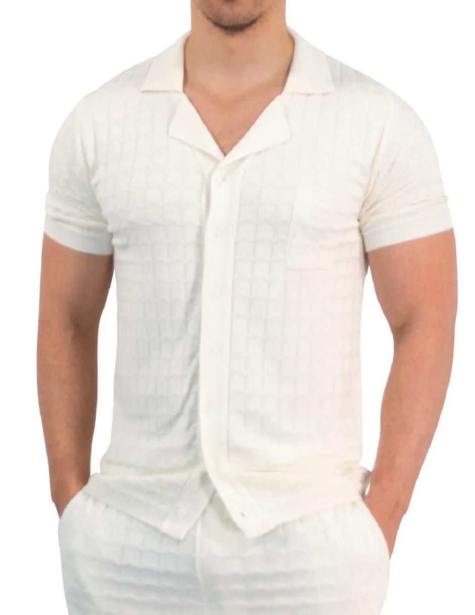 Camisa casual de bambú manga corta para hombre 4