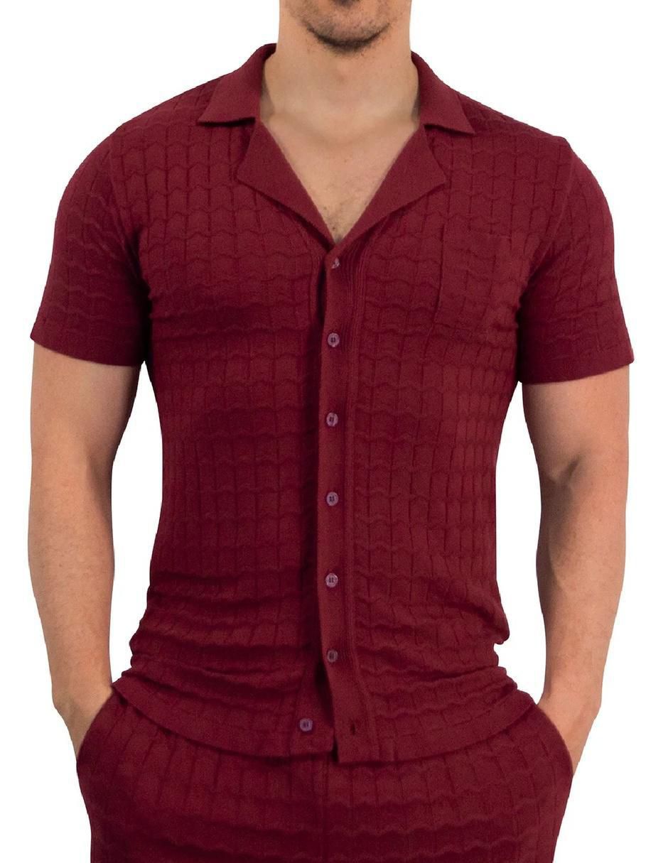 Camisa casual de bambú manga corta para hombre Camisa casual de bambú manga corta para hombre