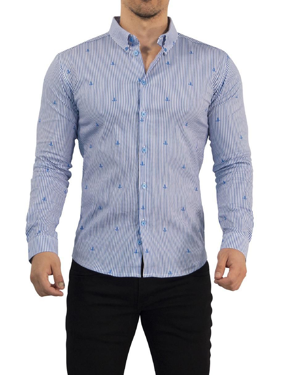 Camisa casual de algodón manga larga para hombre