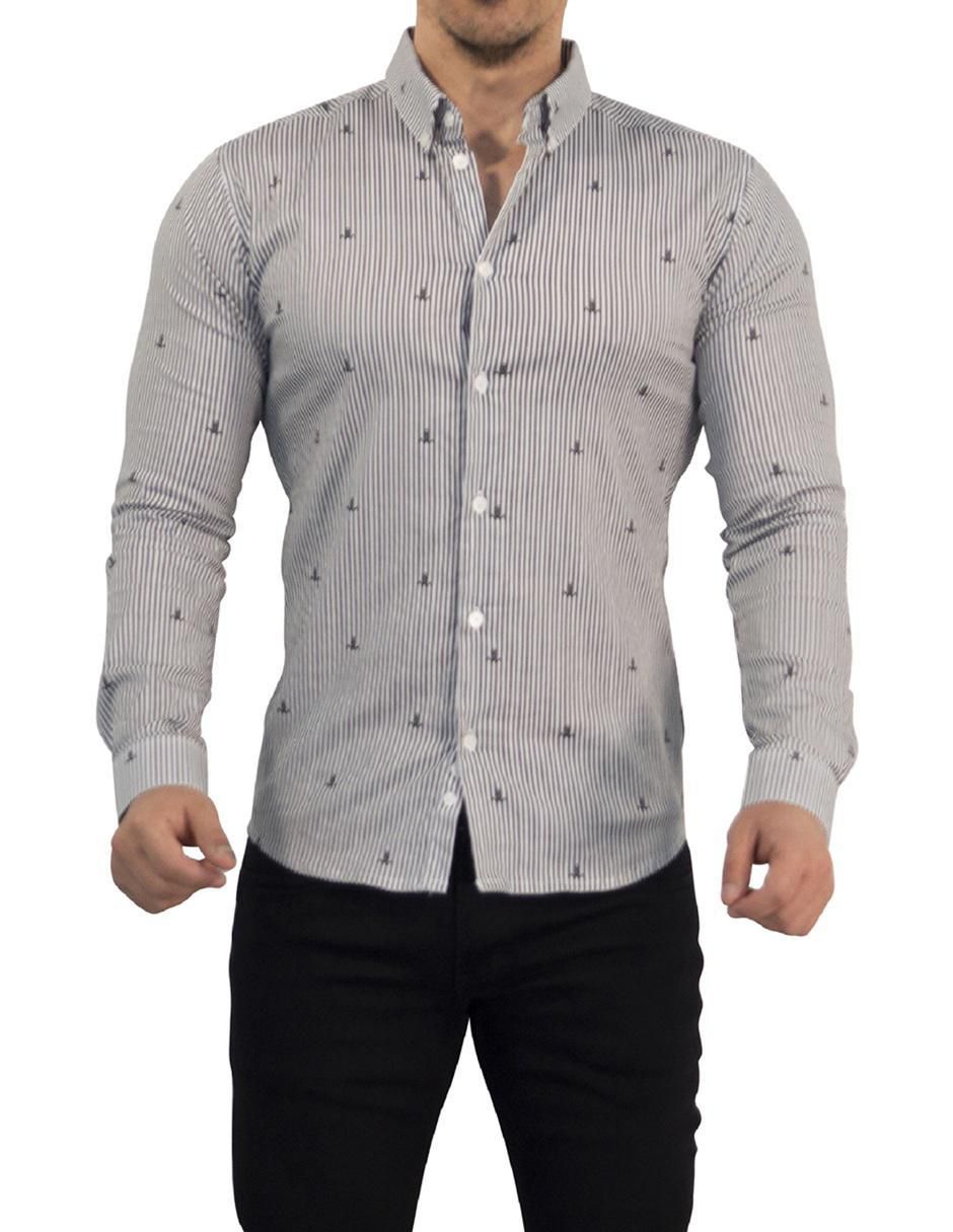 Camisa casual de algodón manga larga para hombre Camisa casual de algodón manga larga para hombre