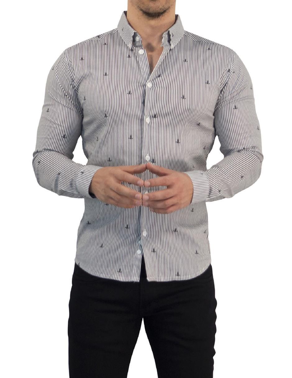 Camisa casual de algodón manga larga para hombre 2