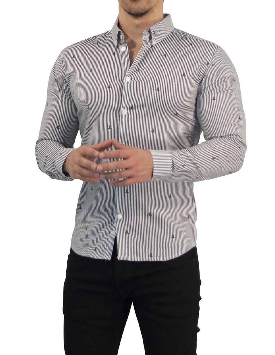Camisa casual de algodón manga larga para hombre 4