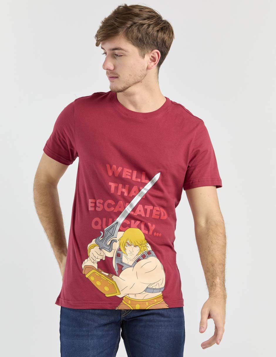 Playera he-man cuello redondo para hombre