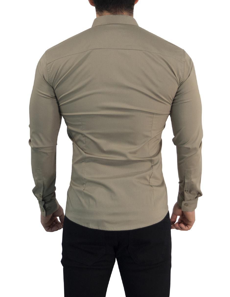 "camisa/sobrecamisa" casual john leopard "de" (si aplica) poliéster y algodón "manga" larga "para hombre"