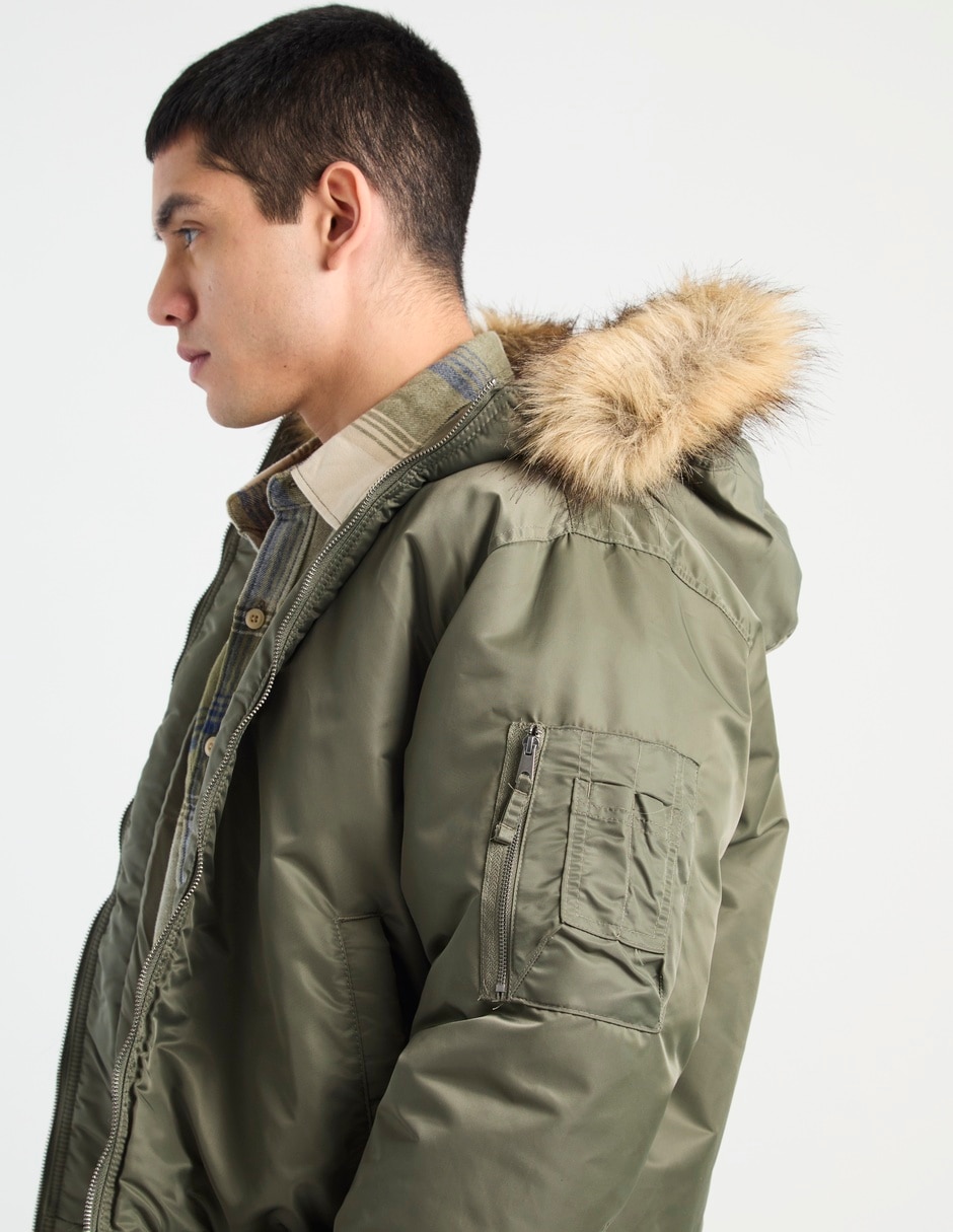 Chamarra acolchada con capucha para hombre 4