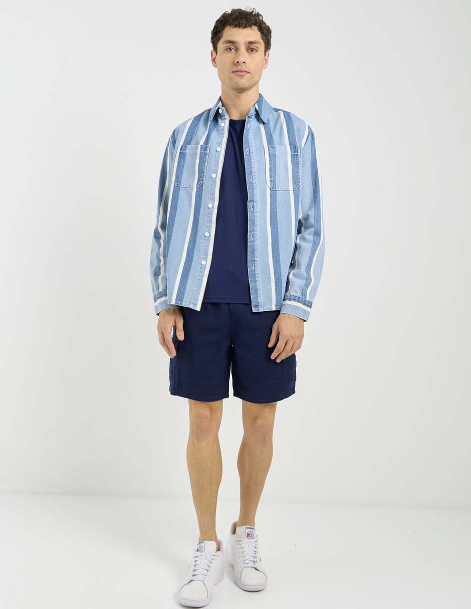 Sobrecamisa casual de algodón manga larga para hombre 3