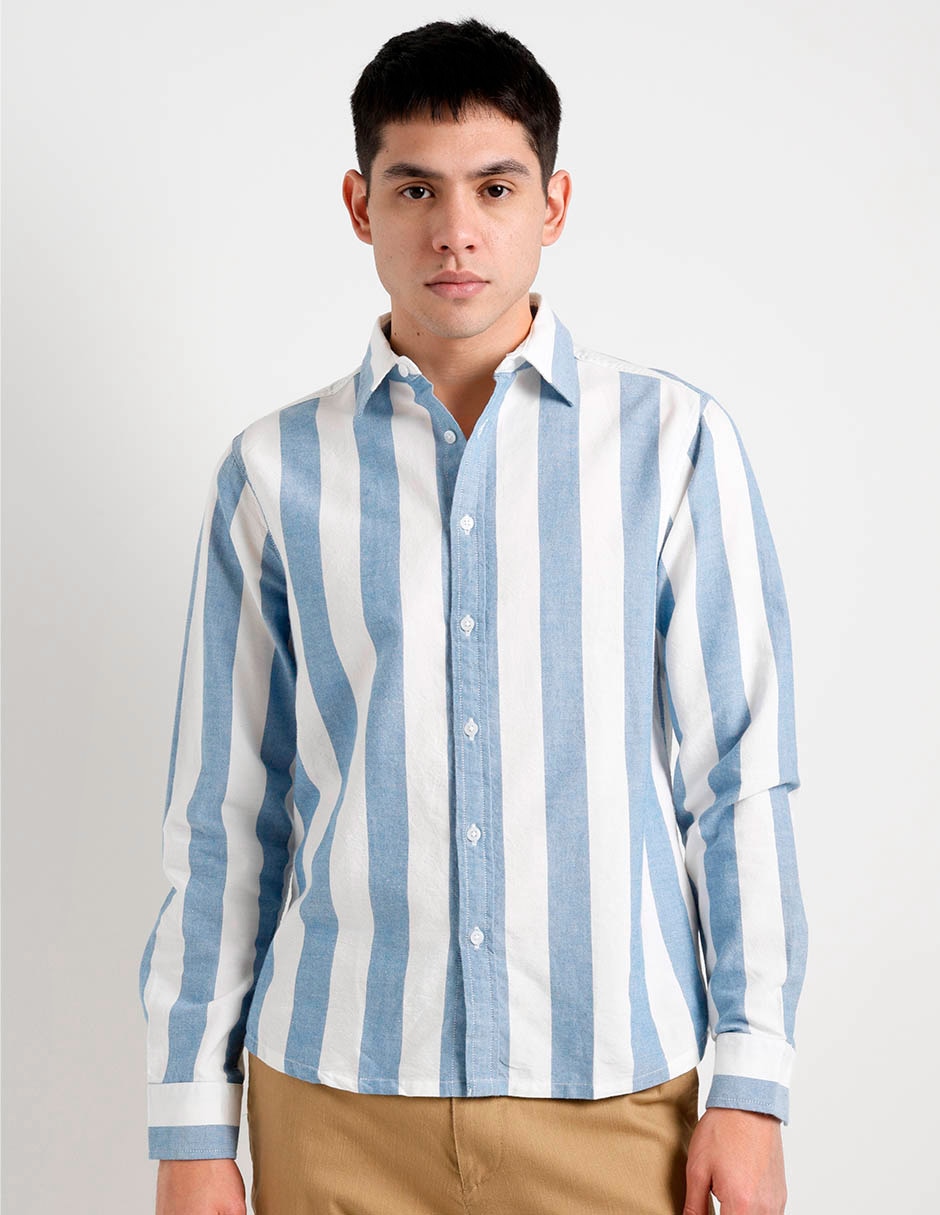 Camisa casual de algodón manga larga para hombre 2