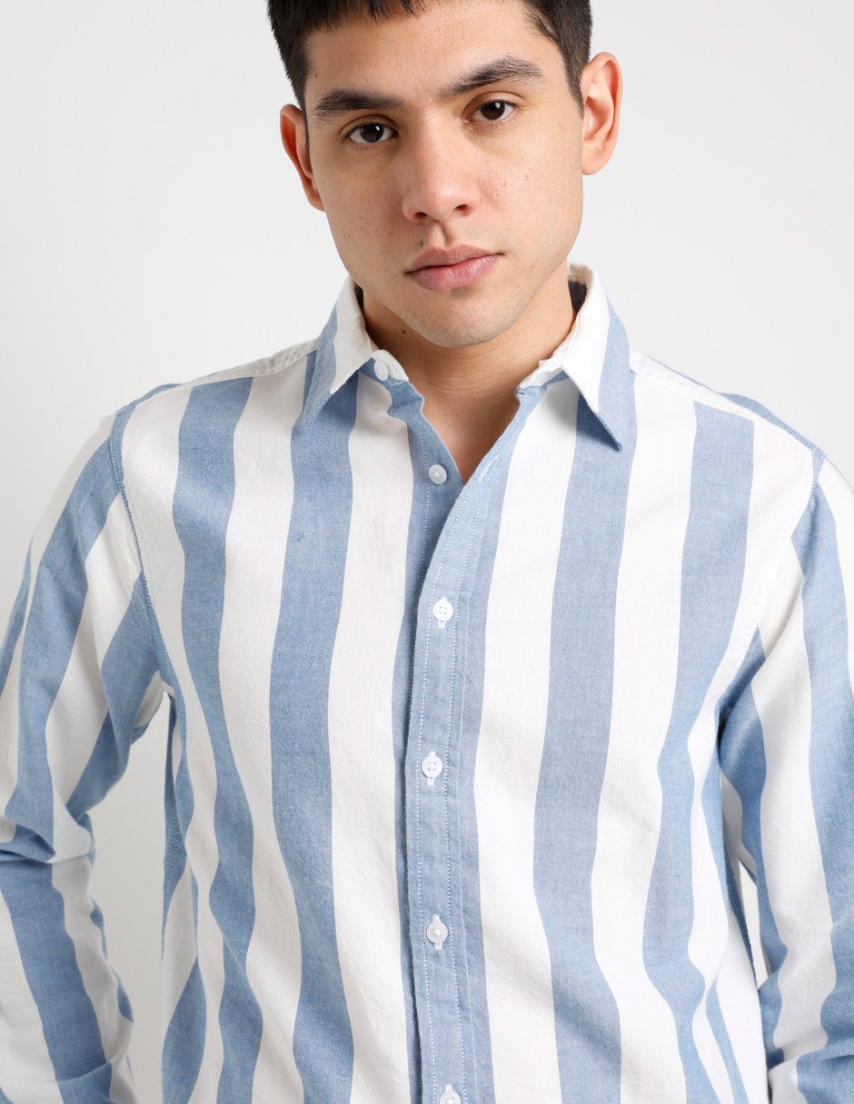 Camisa casual de algodón manga larga para hombre 4