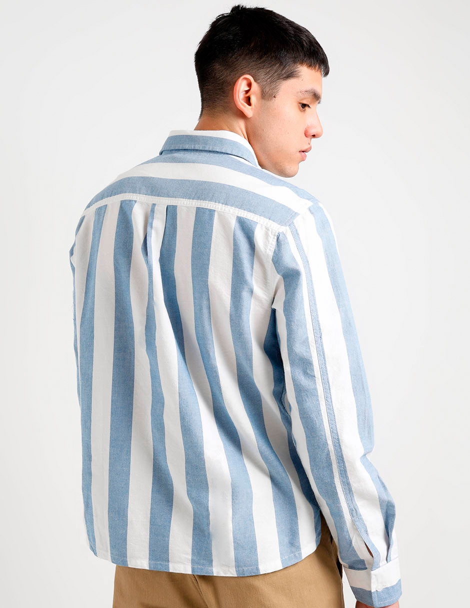 Camisa casual de algodón manga larga para hombre 6