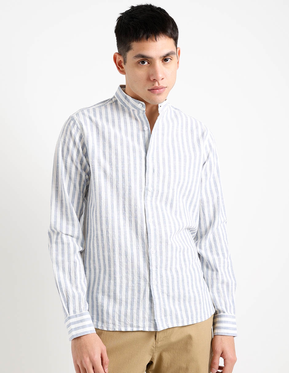 Camisa casual de algodón manga larga para hombre Camisa casual de algodón manga larga para hombre