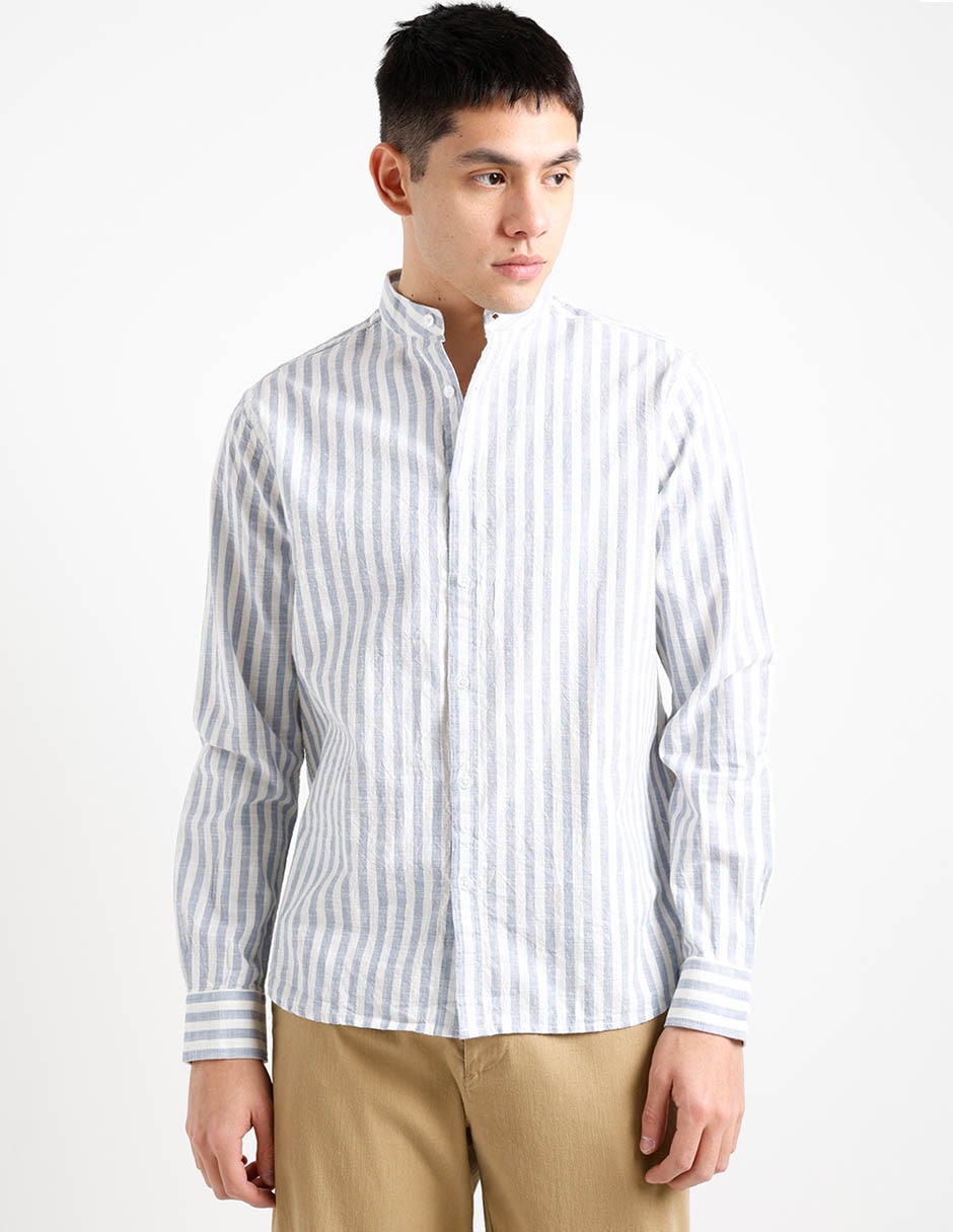 Camisa casual de algodón manga larga para hombre 2