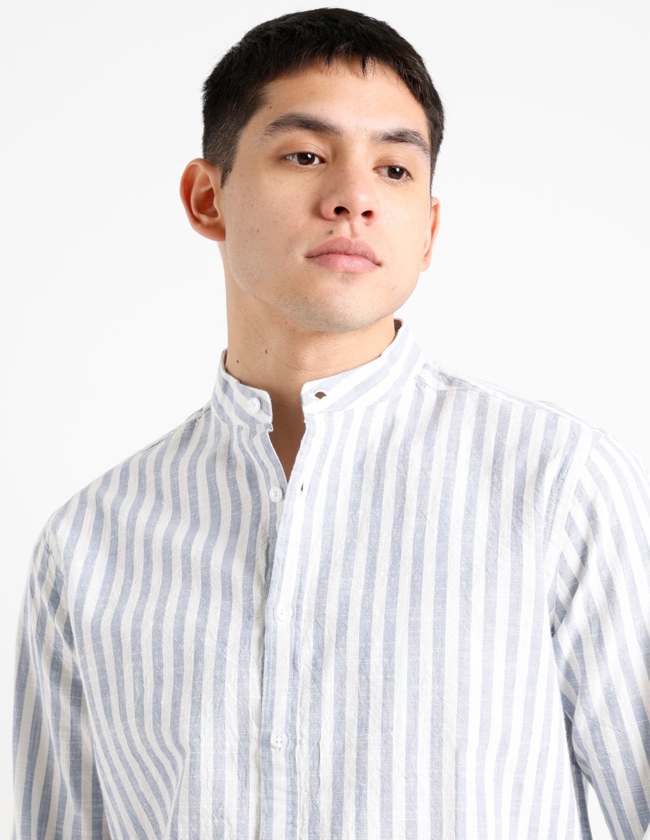 Camisa casual de algodón manga larga para hombre 4