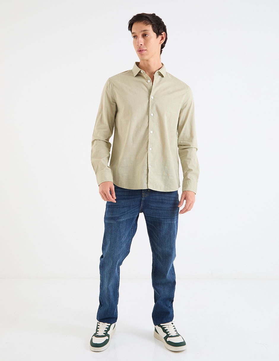 Camisa casual de algodón manga larga para hombre 3