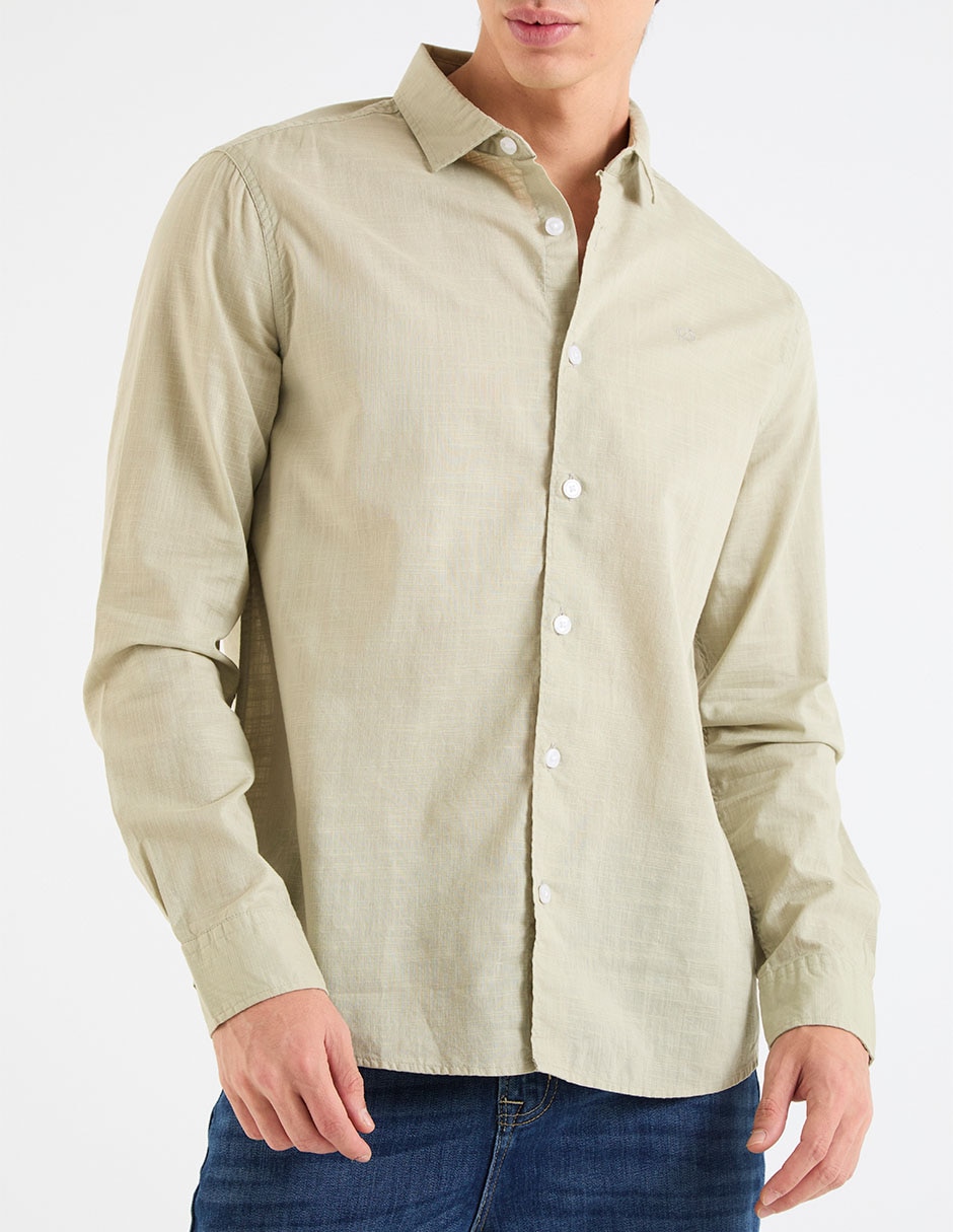 Camisa casual de algodón manga larga para hombre 5